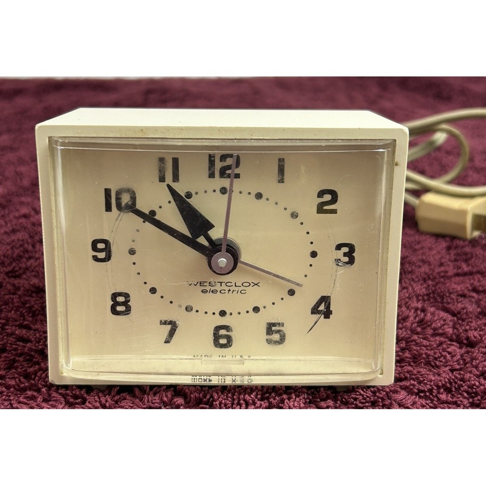 Vintage MCM Westclox Electric Alarm Clock Model 20255 USA Tested & Works